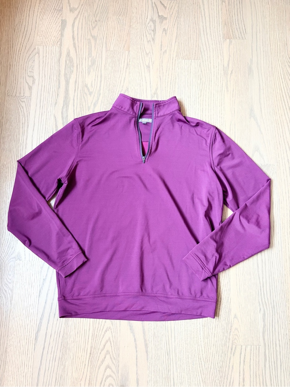 Peter Millar Quarter Zip Maroon Mock Neck Golf Performance Pullover